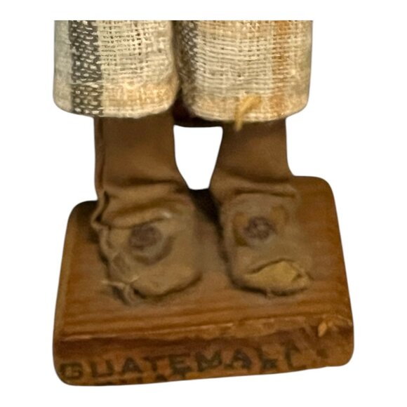 Vintage Handcrafted Guatemala Folk Art Doll Pair – Man & Woman – Woven Textiles, - Picture 6 of 7